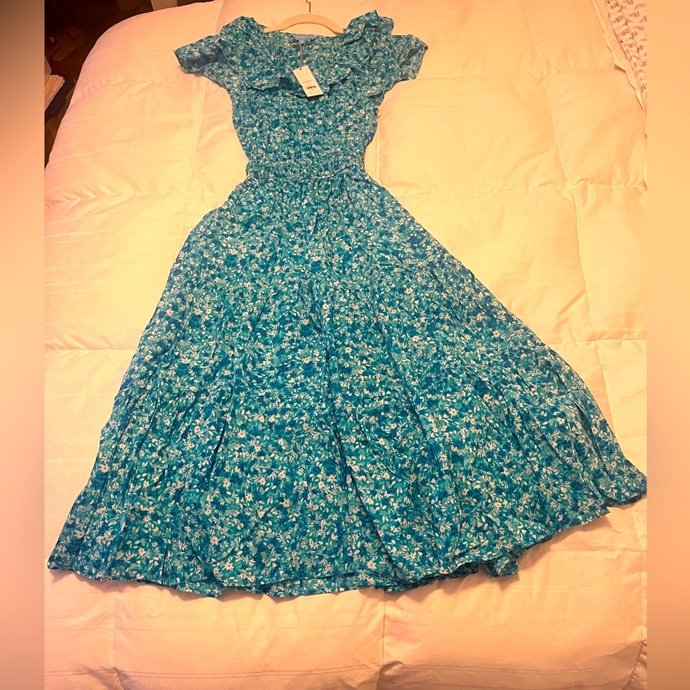 Draper James Flutter Sleeve Maxi Dress. NWT